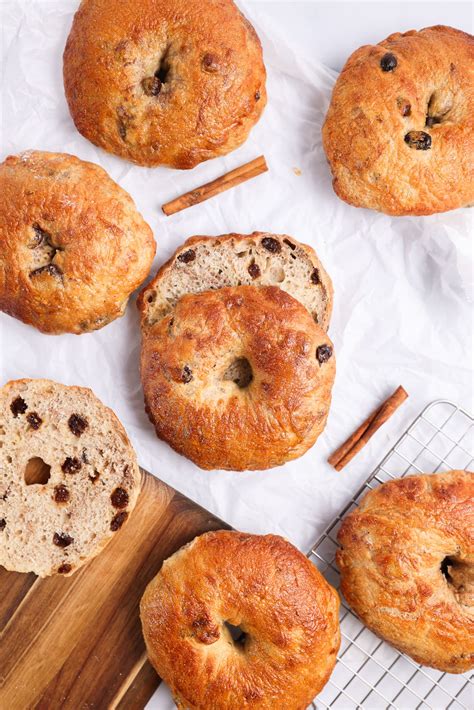 Homemade Sourdough Cinnamon Raisin Bagels with Discard - Food Over Comfort