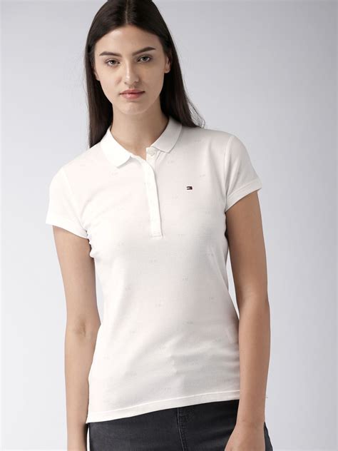 Tommy hilfiger white polo shirt womens online