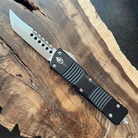 Microtech Combat Troodon Hellhound T/E Black Stonewash Standard ...