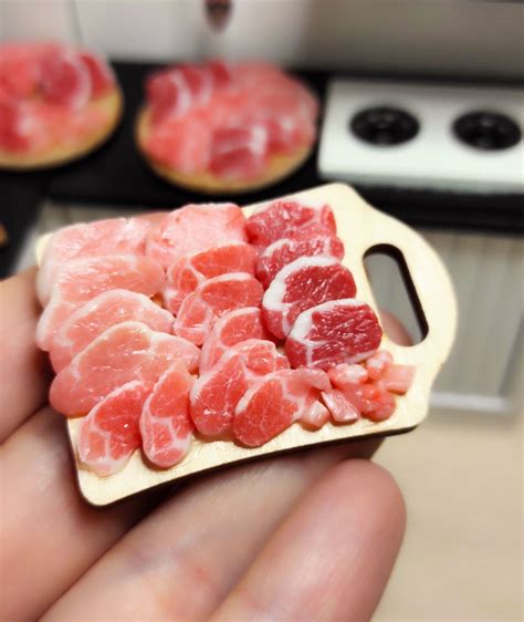 Raw Meat, Farm Food, Mini Food, Dollhouse, Realistic Miniature ...