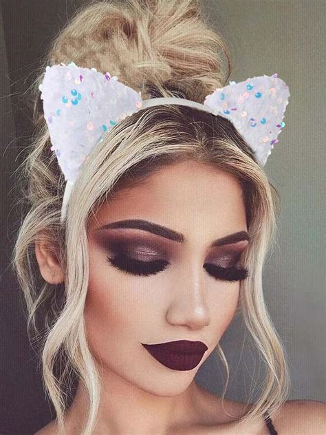 Catery Glitter Cat Ears Headband Sequins Cat Ears Headband Bunny Ears ...