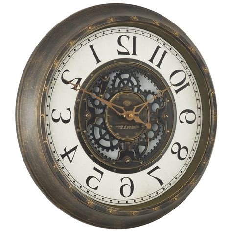 Large Gear Wall Clock Analog Lightweight Plastic Frame