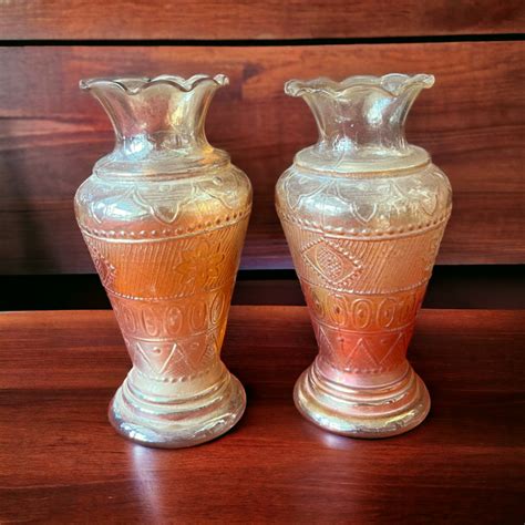 antique beautiful 2 pcs glass flower pots - Unique Antique Collection