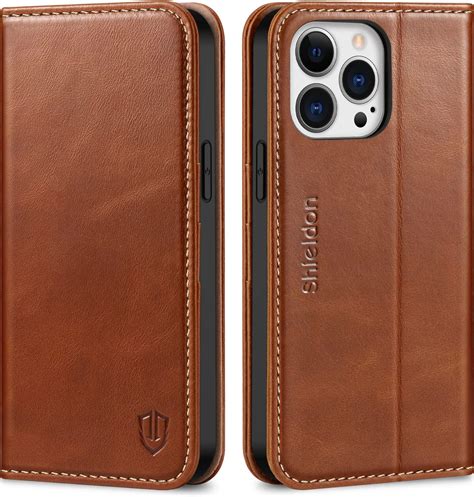Amazon.com: RMAWRAD Wallet case for iPhone 13 pro Max Real Leather 6.7 ...