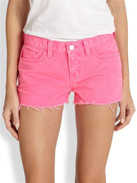 Lyst - J Brand Cut-Off Denim Shorts in Pink