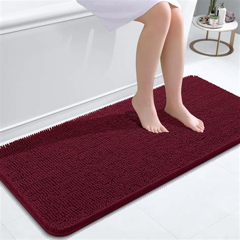 Bathroom Rugs 47x20, Extra Soft Absorbent Chenille Bath Rugs, Rubber ...