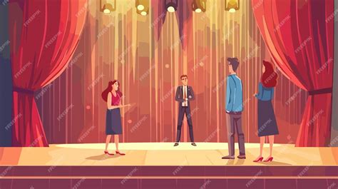 Professional Actors Performing on Stage with Emotional Expressions ...