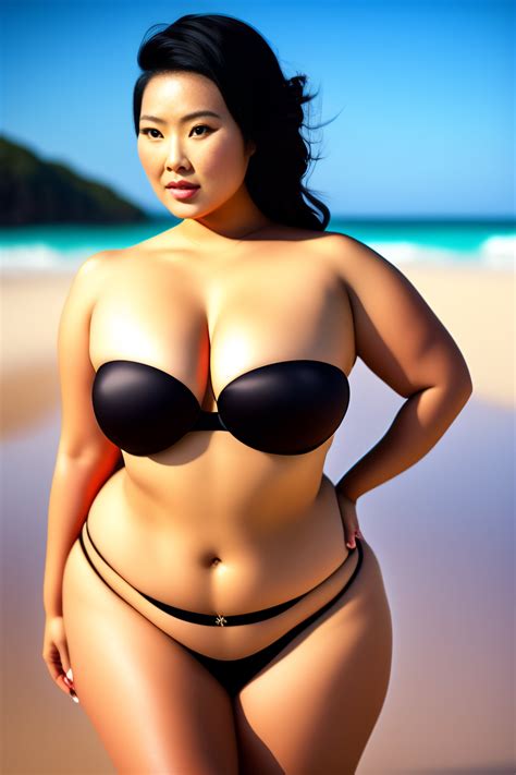 Lexica - Thick Beautiful asian woman wearing Slingshot-bikini, Wide ...