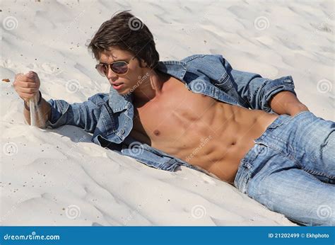 Muscle Wet Naked Young Boy in Jeans Clothes Stock Image - Image of ...