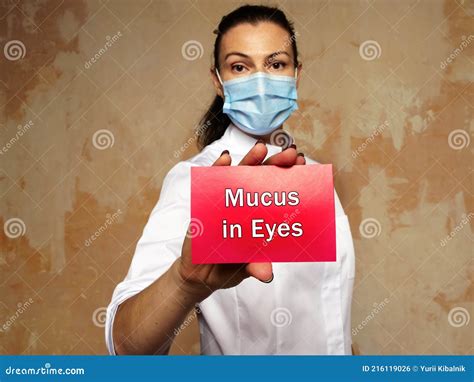 Medical Concept about Mucus in Eyes with Inscription on the Page Stock ...