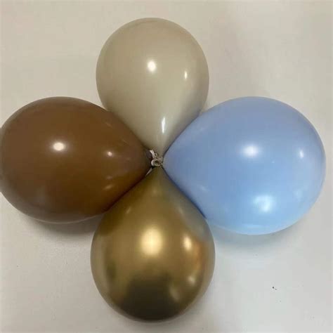 Buy Fonder Mols Brown Blue Balloon Garland Kit, 132pcs Double Stuffed Blue Coffee Brown Nude Tan ...