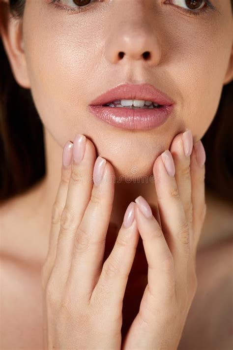 Beautiful Young Woman with Healthy Skin and Manicure. Woman Natural ...
