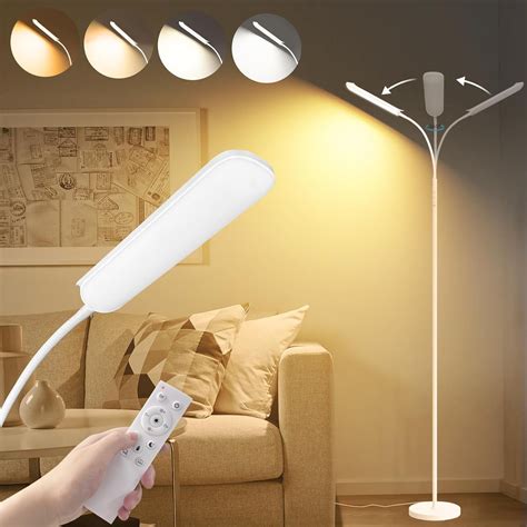 Floor Lamp White, Upgrade 18W 1800LM Super Bright LED Floor Lamp with ...