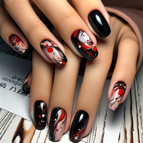 42 Bold Red And Black Nail Art 2025 Trend Surprises
