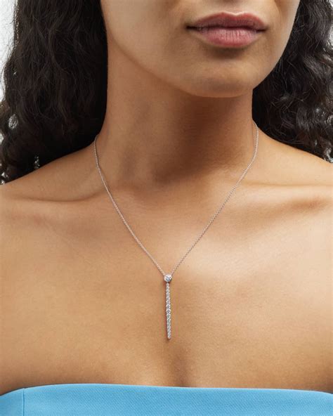 Neiman Marcus Diamonds 18k White Gold Diamond Pendant Necklace, 17"L, 1 ...
