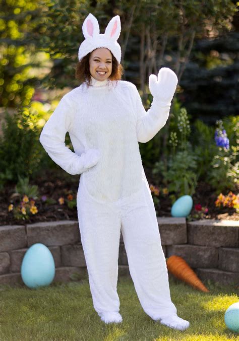 Open Face White Bunny Adult Costume | Bunny Costumes