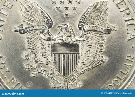 Silver One Dollar Coin Macro Stock Image - Image of reflection ...