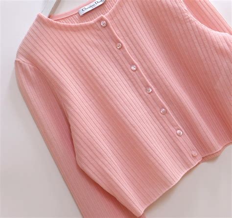 Dior x Raf Simons Spring 2015 Pink Cropped Cardigan For Sale at 1stDibs