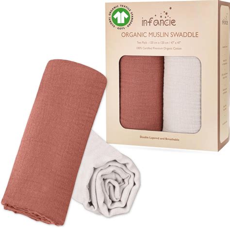 Amazon.com: Organic Cotton White Swaddle Blanket for Newborn - GOTS ...