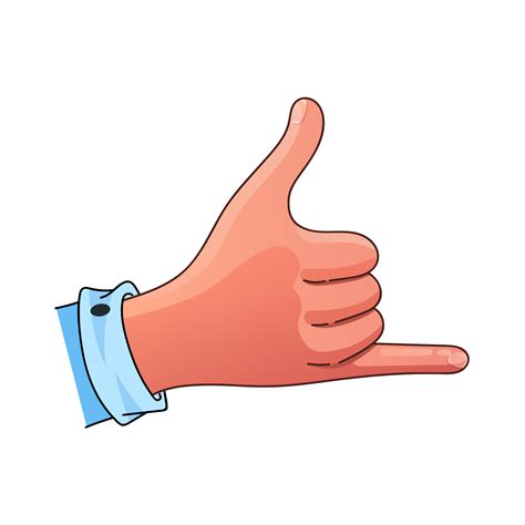 Hang loose gesture, shaka hand in cartoon style. Vector illustration ...