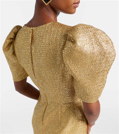 Tweed midi dress in gold - Carolina Herrera | Mytheresa