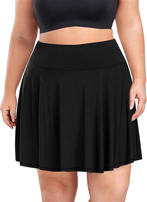 COOTRY Women's Plus Size Pleated Tennis Skirt with Shorts Athletic Golf ...