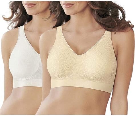 Bali Women's Comfort Revolution Wireless Seamless Bra White Beige XL ...