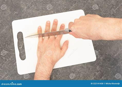Cutting the Fingers with Knife - Preparation Stock Photo - Image of ...