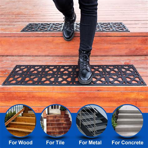Snapklik.com : Rubber Stair Treads 6PCS, 35 X 10 Rubber Outdoor Stair ...