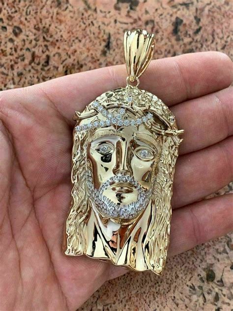 Solid Silver Necklace w/ 10K Gold Jesus Piece - munimoro.gob.pe