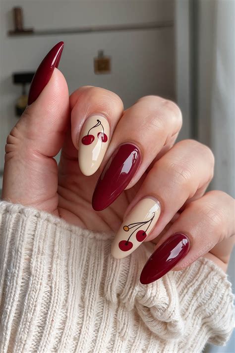 35 Insanely Beautiful Cherry Nails