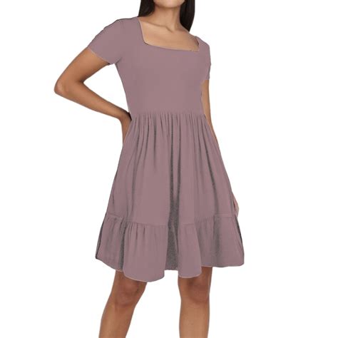 Zszcpp Dresses For Women 2025 Elegant A Line Pleated Beach Brief Style ...