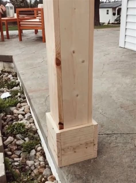 How to Wrap Porch Posts with Wood (Step-by-Step) | Home exterior ...