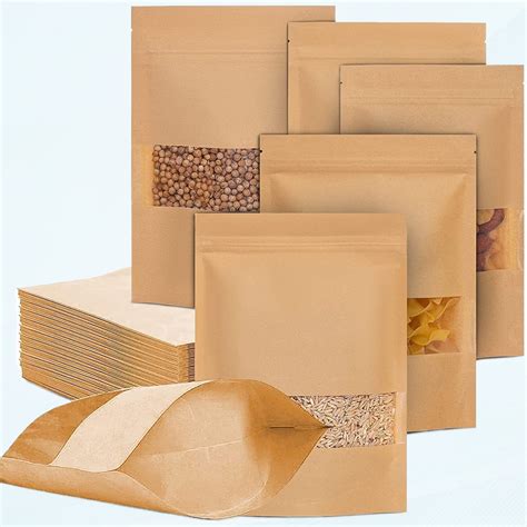 75-Piece Bulk Heat-Sealable Kraft Paper Bags for Packaging - Food Grade ...