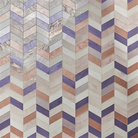 Bond Tile Pride 17" x 17" Glass Herringbone Mosaic Tile | Wayfair