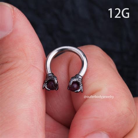 12G Dragon Claws Cartilage Earrings/septum Ring/tragus Hoop/daith Hoop ...