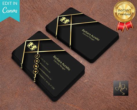 Printable Business Card With FREE Logo, Editable Business Card, Luxury Business Card Template ...