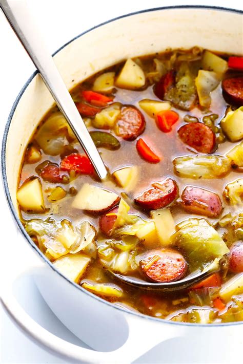 Cabbage sausage and potato soup – Artofit