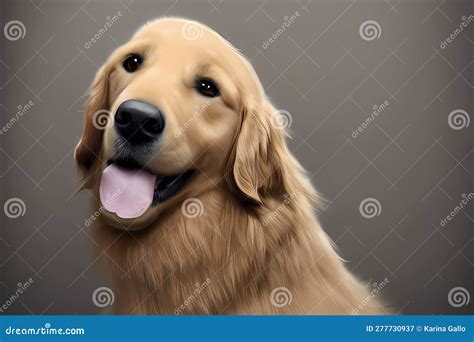 Golden Retriever- a Fluffy and Adorable Puppy Stock Illustration ...