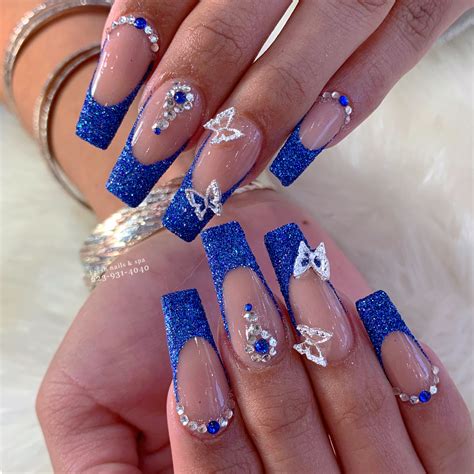 Pin by Linda Adelekan on Nails | Blue and silver nails, Royal blue ...