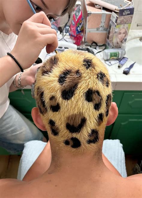 leopard print buzz | Cheetah print hair, Buzzed hair, Bleached hair men