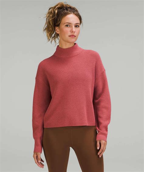Lululemon Merino Wool-Blend Ribbed Turtleneck Sweater - Brier Rose ...