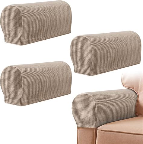 YancLife Armrest Chair Covers, Set of 4 Stretch Armchair Covers for Arms，Spandex Polyester Sofa ...