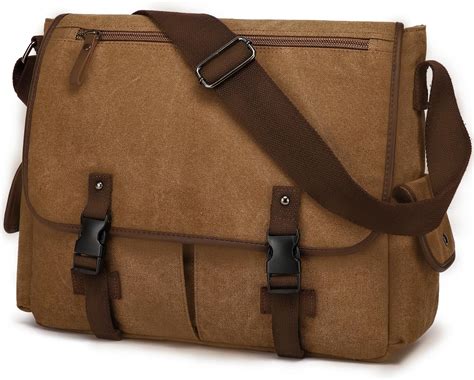 Amazon.com: Mens Canvas Messenger Bag Vintage 15.6 Inch Laptop Satchel ...