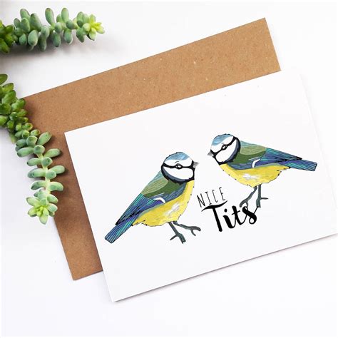 funny bird anniversary card 'nice tits' by yellow lemming ...