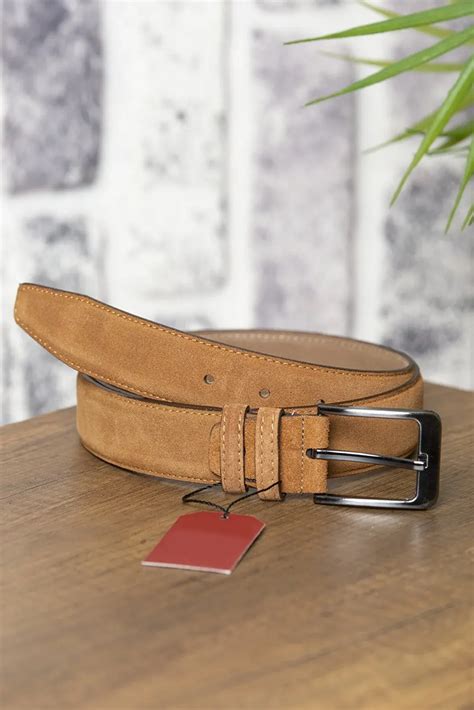 Buy Tan Suede Mens Golf Belt - LeatherBeltsOnline.com