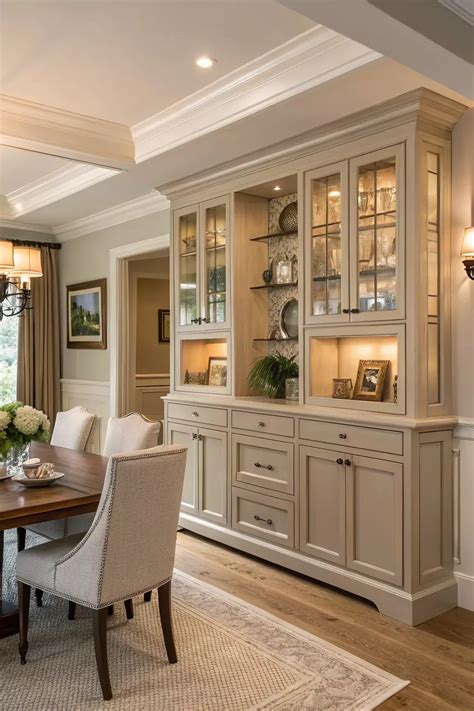20+ Inspiring Built-In Dining Room Cabinet Ideas | Classic dining room ...