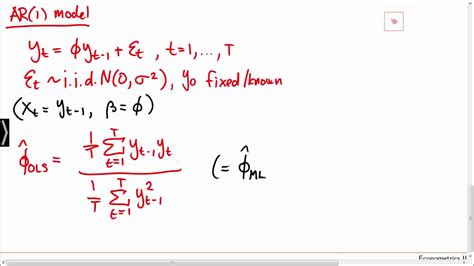 OLS Estimation of the AR(1) Model - YouTube