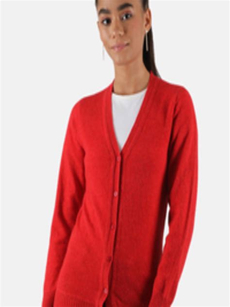 Buy Monte Carlo Women Red Lambs Wool Cardigan - Sweaters for Women ...