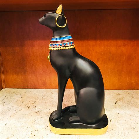 Black Egyptian Ancient Style Cat Goddess Bastet Statue. 2 sizes availa ...